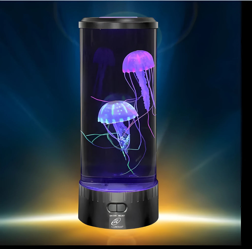 Large black plastic jellyfish lamp with USB charging and remote control