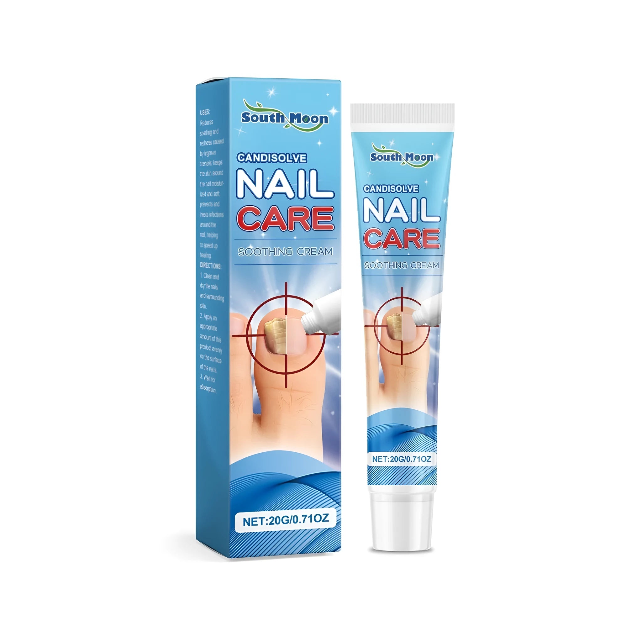 Nail Care Soothing Cream 20g tube with mint leaves and vitamin E for cracked nail repair