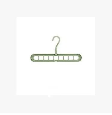 Plastic clothes hanger organiser with rotating hook in various colour options on white background
