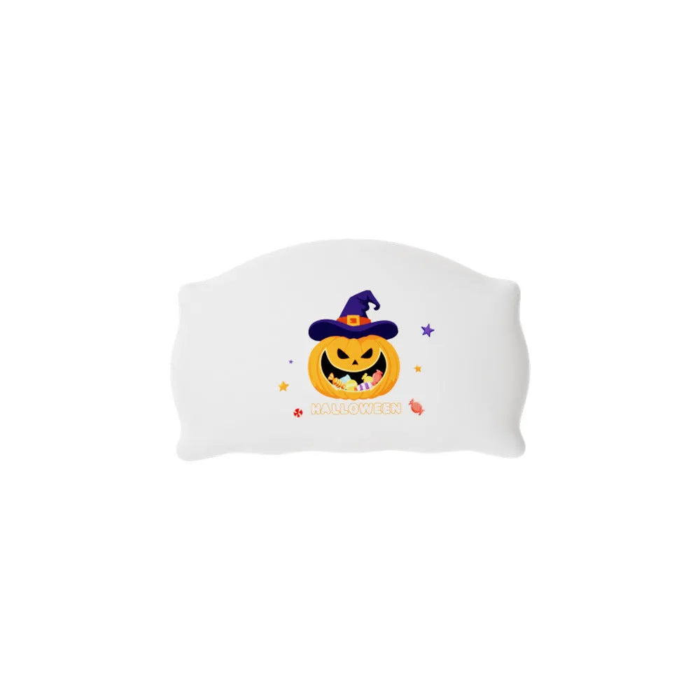 Cartoon Halloween doll bedside table lamp in magic ghost colour with warm light glow.