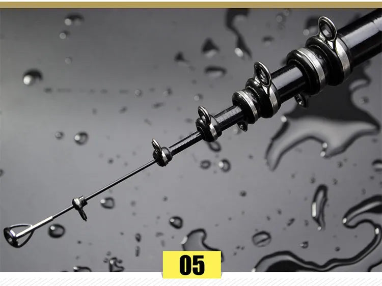 Blue full carbon rock fishing rod with 6 sections for ocean rock fishing