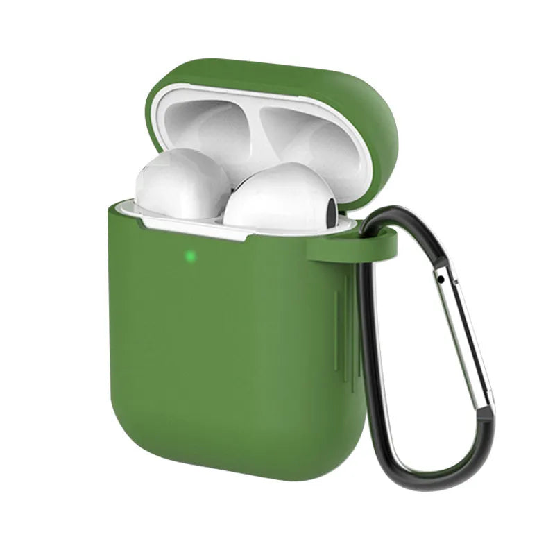 Silicone clamshell protective cover for Apple AirPods 1st and 2nd generation charging case