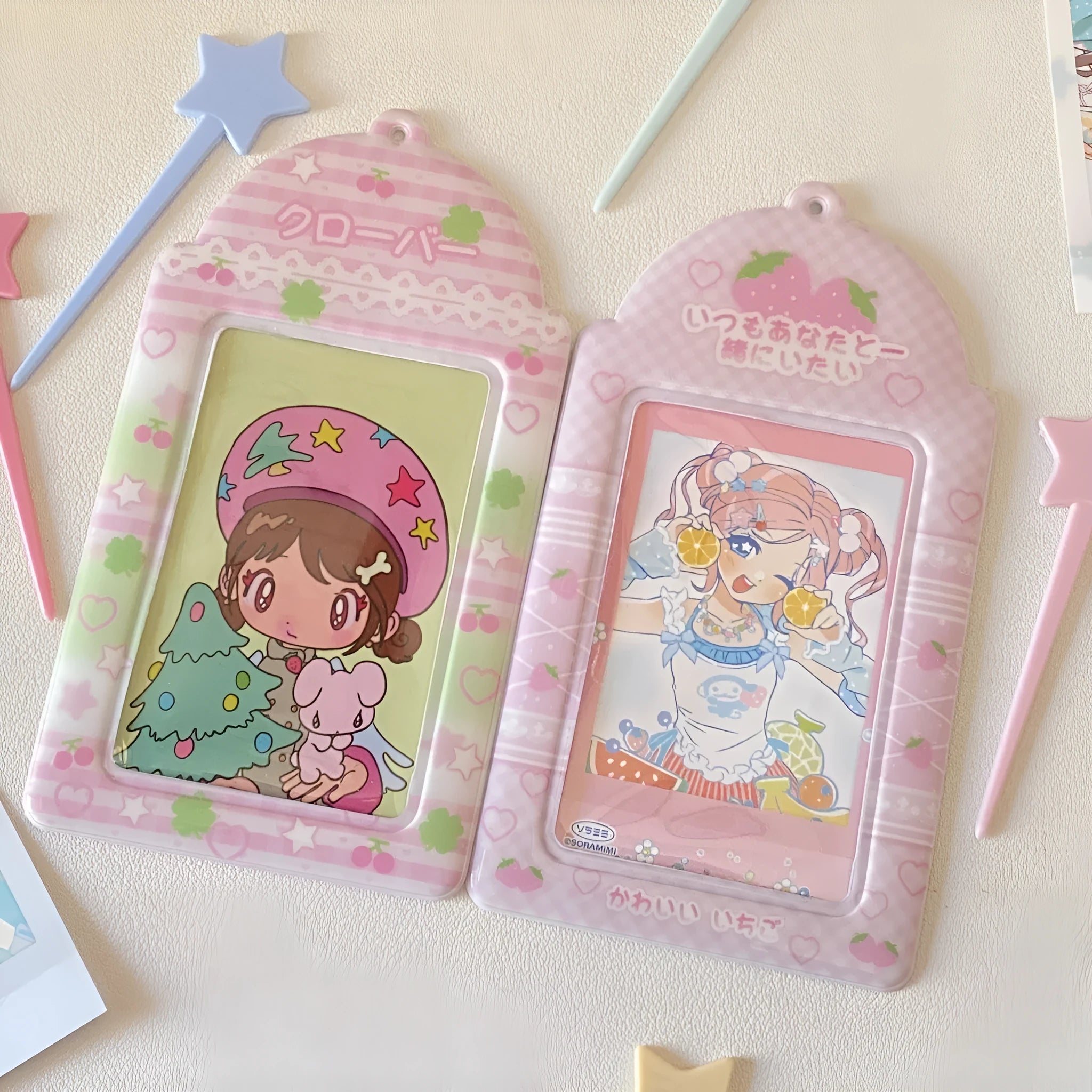 PVC cartoon card holder pendant with transparent sleeve for meal cards or IDs