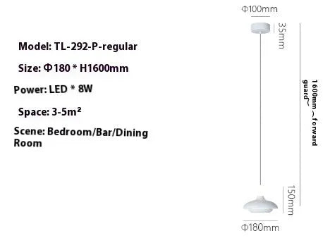 Modern minimalist adjustable bedside pendant light in Nordic style with three colour temperature options