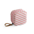 Cube-shaped cloth makeup storage bag in blue, pink, white, and white pink colour options