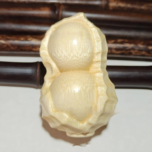 Natural bamboo peanut carving ornament with modern simple design