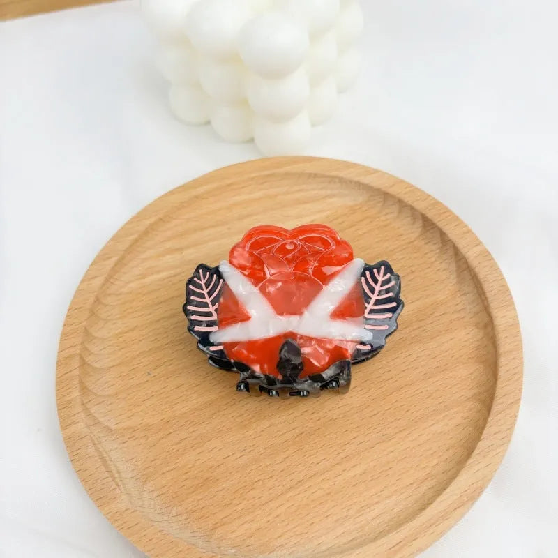 Halloween bat hair clip with acetic acid construction and handcrafted bat decoration