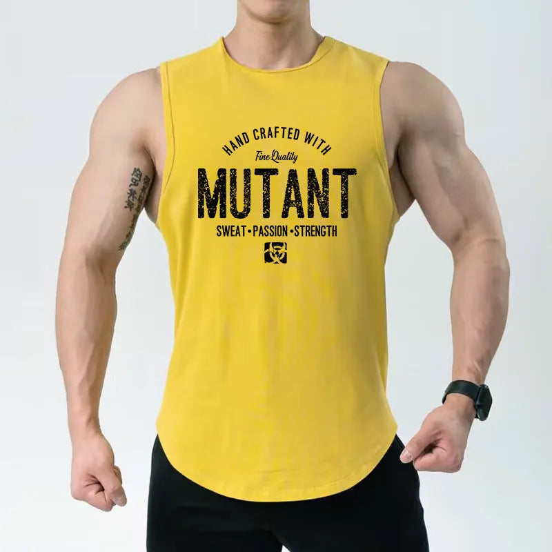 Loose fit sleeveless polyester training vest for gym workouts, shown in a colour option.