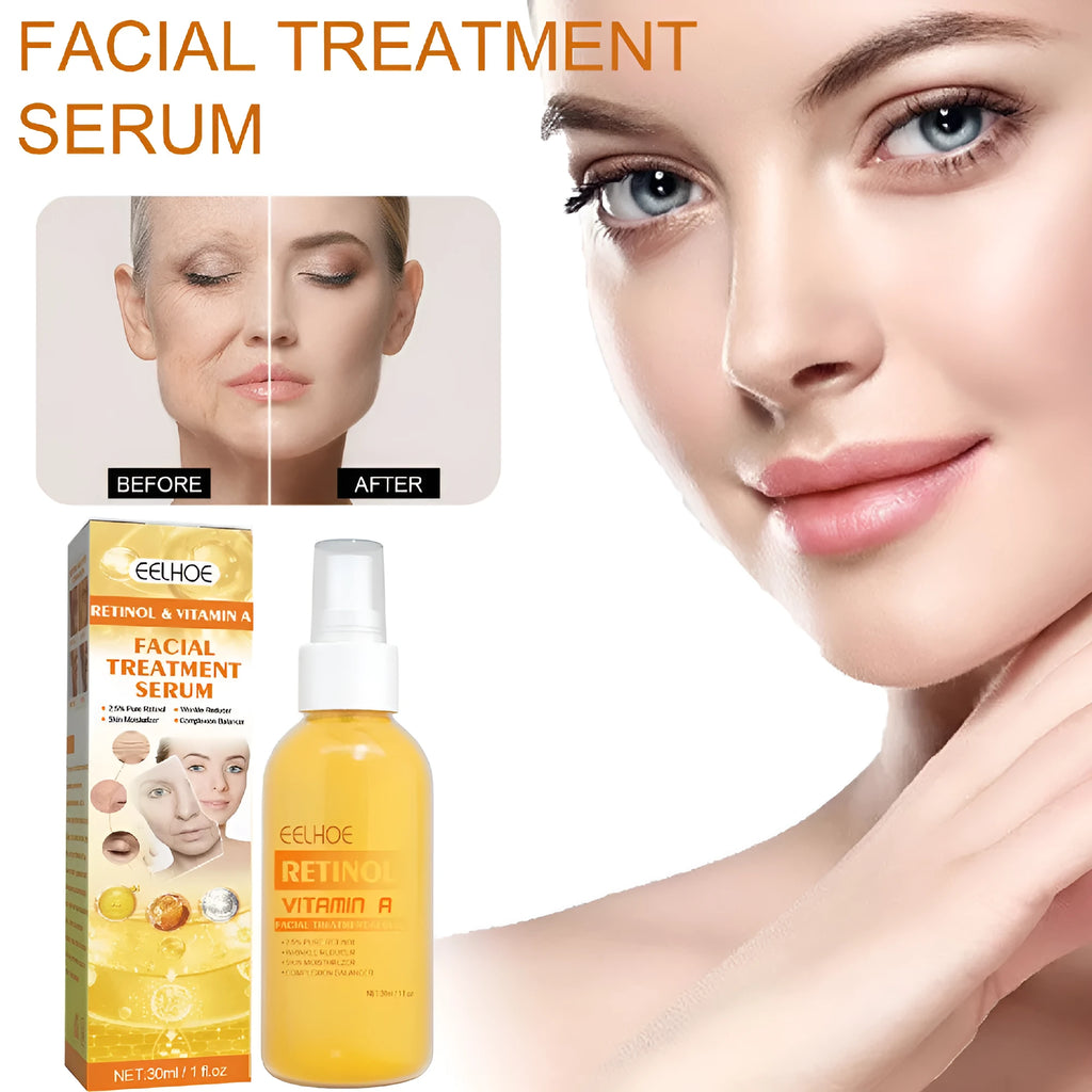 30ml Retinol Anti-Wrinkle Essence Spray in box packaging for fine lines and skin elasticity