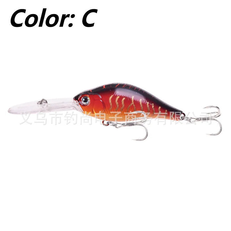 Little Fat Man deep diving minnow fishing lure with long lip, showing colour options.