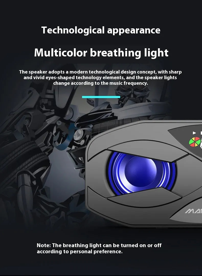 Bluetooth subwoofer small speaker with colourful light, plastic housing, gold colour option