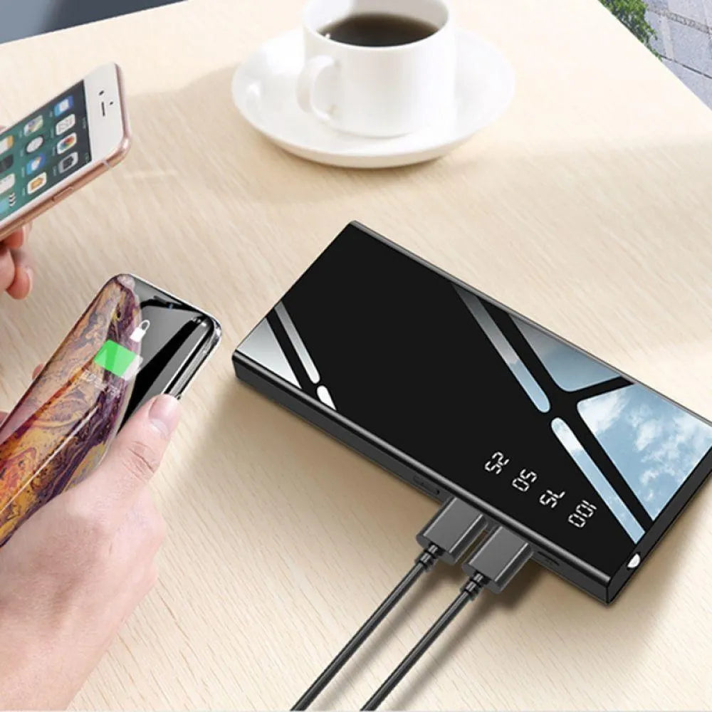 20000mAh portable power bank with LCD display showing battery percentage