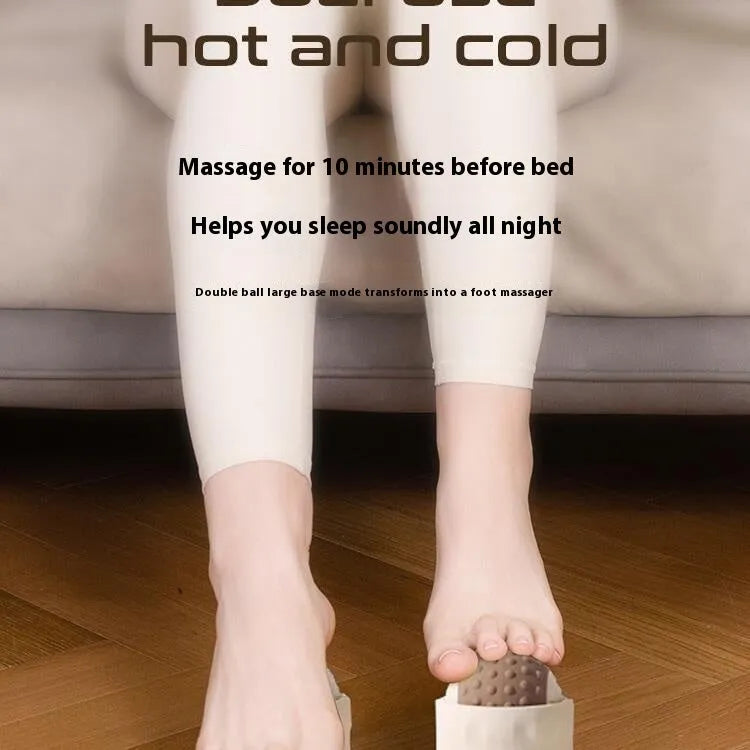Caramel mocha double ball massage ball for cold and hot compress therapy on a foot
