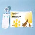 White disposable waterproof shoe covers for dogs in S and M sizes with non-slip feature