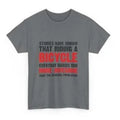 Grey women's cotton t-shirt with printing pattern and short sleeves on hanger