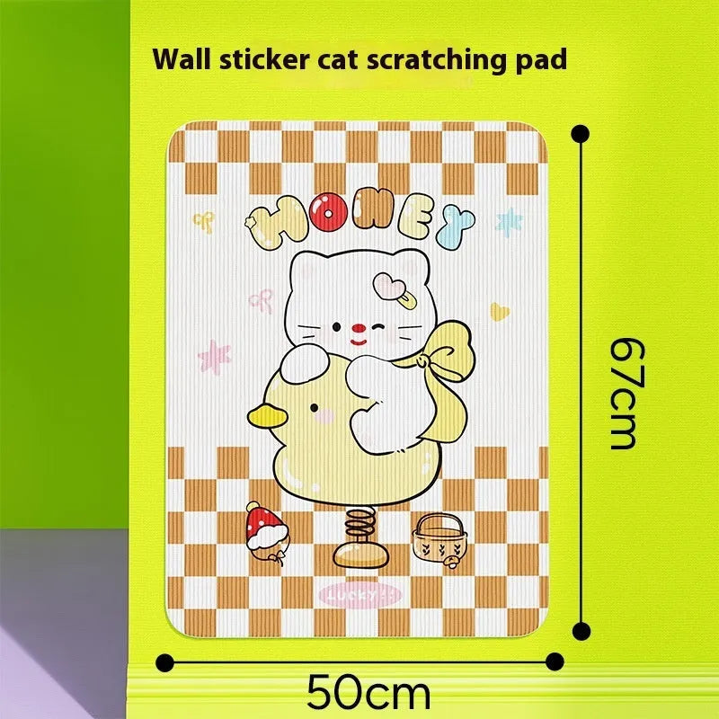 Cartoon cat scratch board wall felt scratch pad in Happy Kitten pattern for pets
