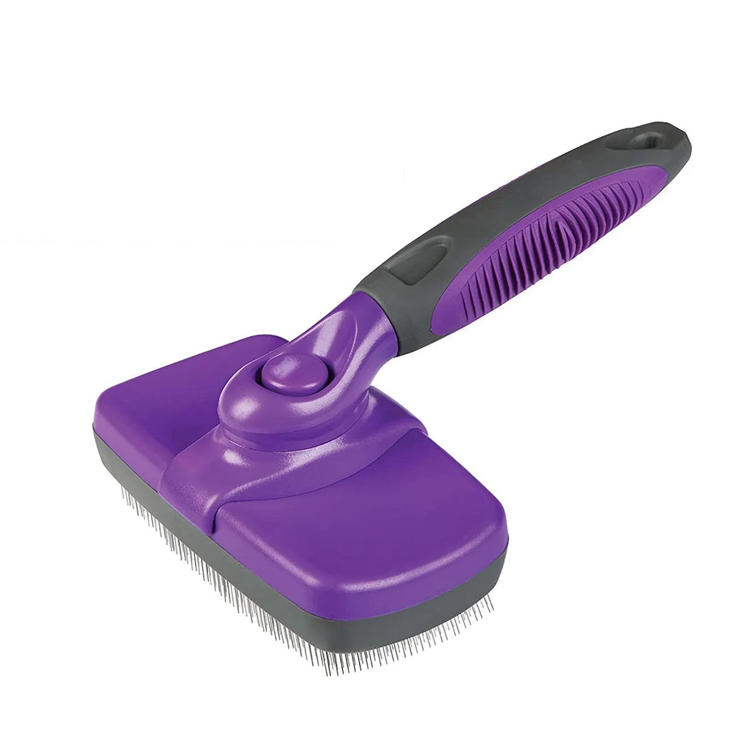 Self-cleaning PP slicker brush with 12.5x7cm comb surface for removing floating hair from dogs and cats