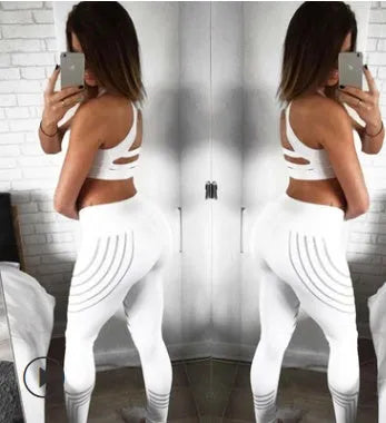 Women's milk silk workout leggings with print pattern in black and white colour options