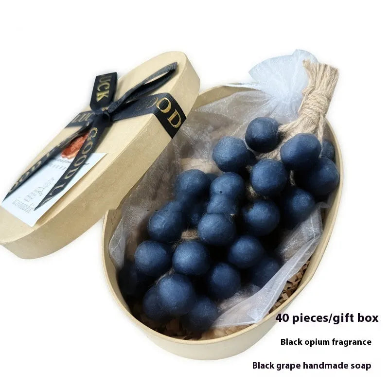 Handmade grape soap 120g bar in black, green or purple with bulk packaging options