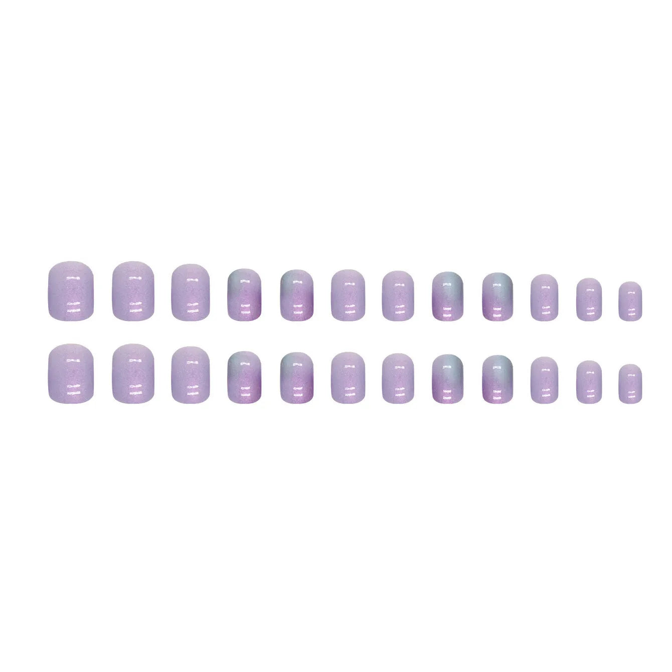 Starry sky Aurora artificial nails short style 24 pieces with adhesive glue