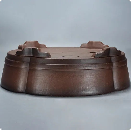 Traditional purple clay bonsai pot with classical design, 50cm wide plant container
