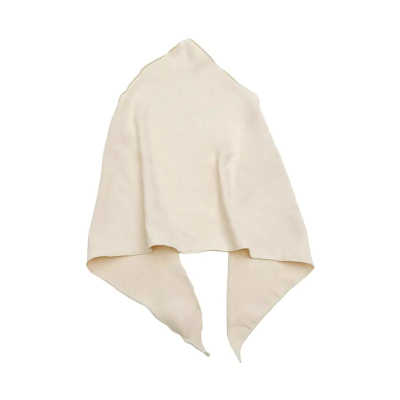 Women's solid colour triangle cloth headscarf in a neutral tone, displayed flat for easy viewing