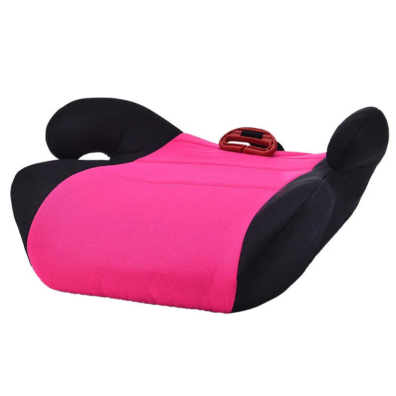 Portable children's car seat in knitted cotton and plastic for ages 3 to 12, shown in one of nine colour options
