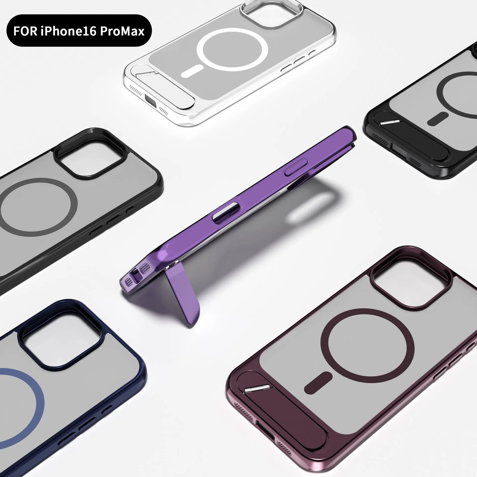 Metallic paint magnetic phone case for iPhone with TPU PC metal construction in wine red colour