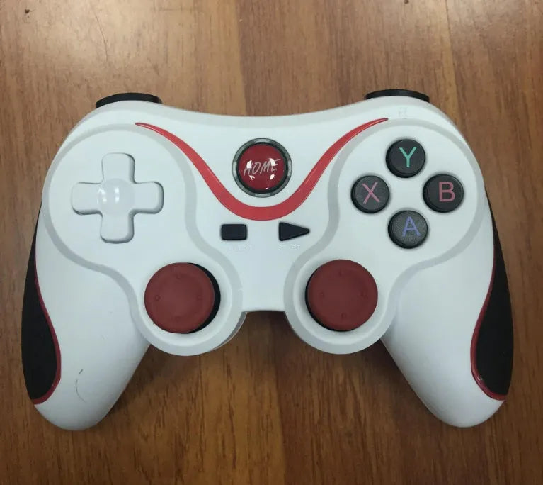 Upgraded X3 Bluetooth wireless game controller for Android phones in black or white, shown with a mobile phone clip accessory.