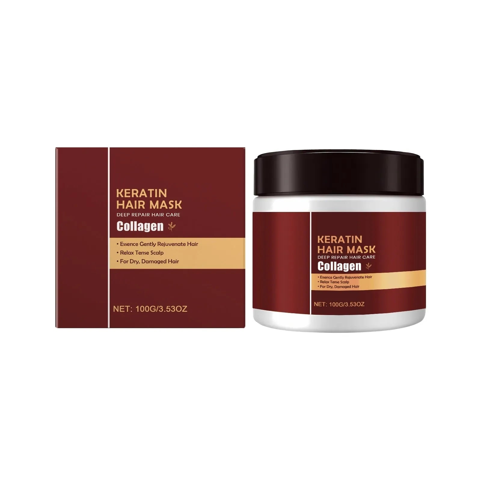 100g hair conditioning mask pot with hydrolysed keratin and collagen