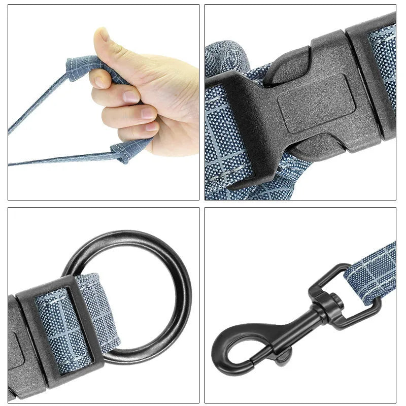 Adjustable rope leash vest style harness for dogs and cats in multiple colours, front view showing chest strap and rope material