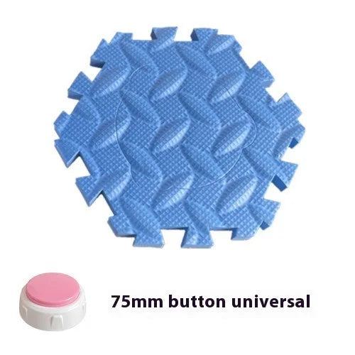 EVA pet chew toy non-slip square mat in yellow with button texture, for dogs