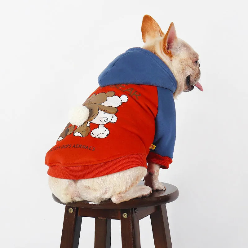 Red cotton dog clothing for small medium breeds like Teddy Bichon French Bulldog Corgi