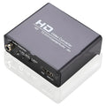 Black HDMI to DVI video converter with coaxial audio output port and attached 1.5 metre cable