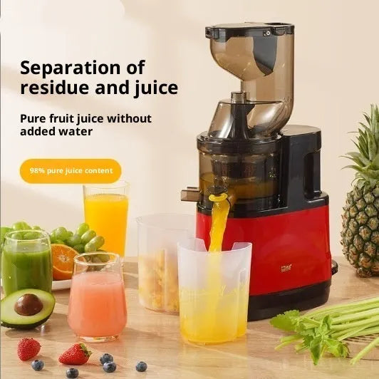 High-power household juice extractor with vertical screw rod cutter head, small caliber, and charging portable design