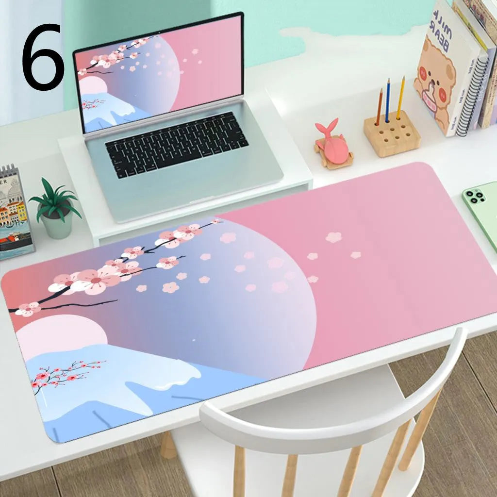 Large rubber gaming mouse desk mat in multiple sizes from 300x600mm to 400x900mm with print design
