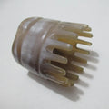 Natural black buffalo horn meridian massage comb with half-wide teeth and pointed tip design