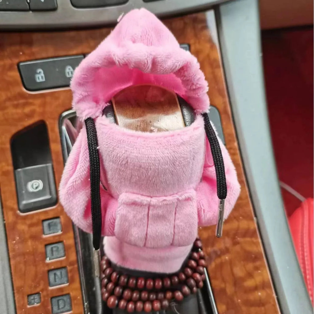 Dutch velvet car gear handle sleeve cover in multiple colours on a gear lever