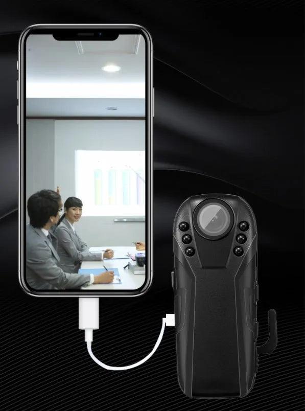 Portable law enforcement recorder with plastic shell, 1080P HD camera, and wide-angle lens