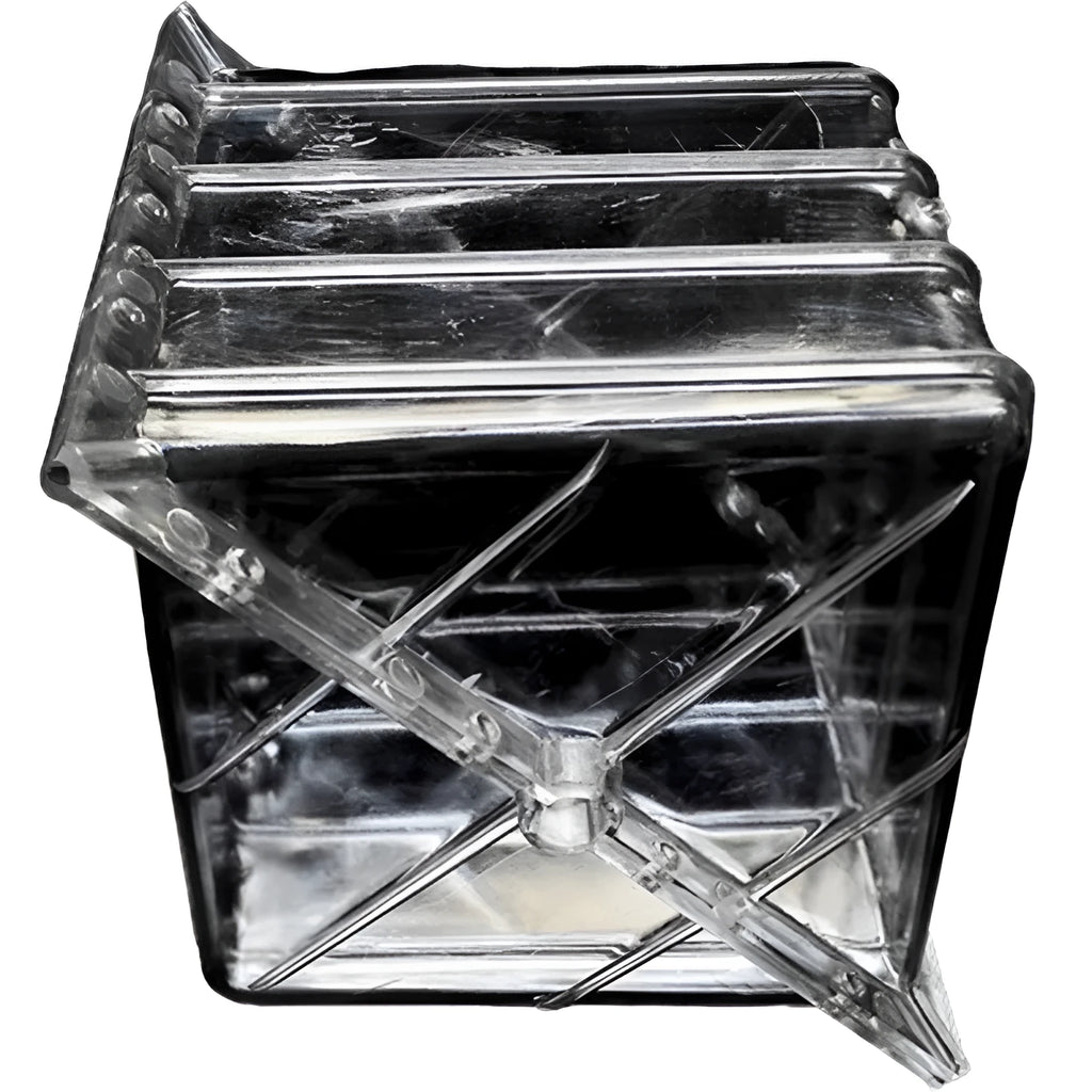Square-shaped clear plastic watermelon growth mold for shaping fruit, shown at 13cm dimensions.