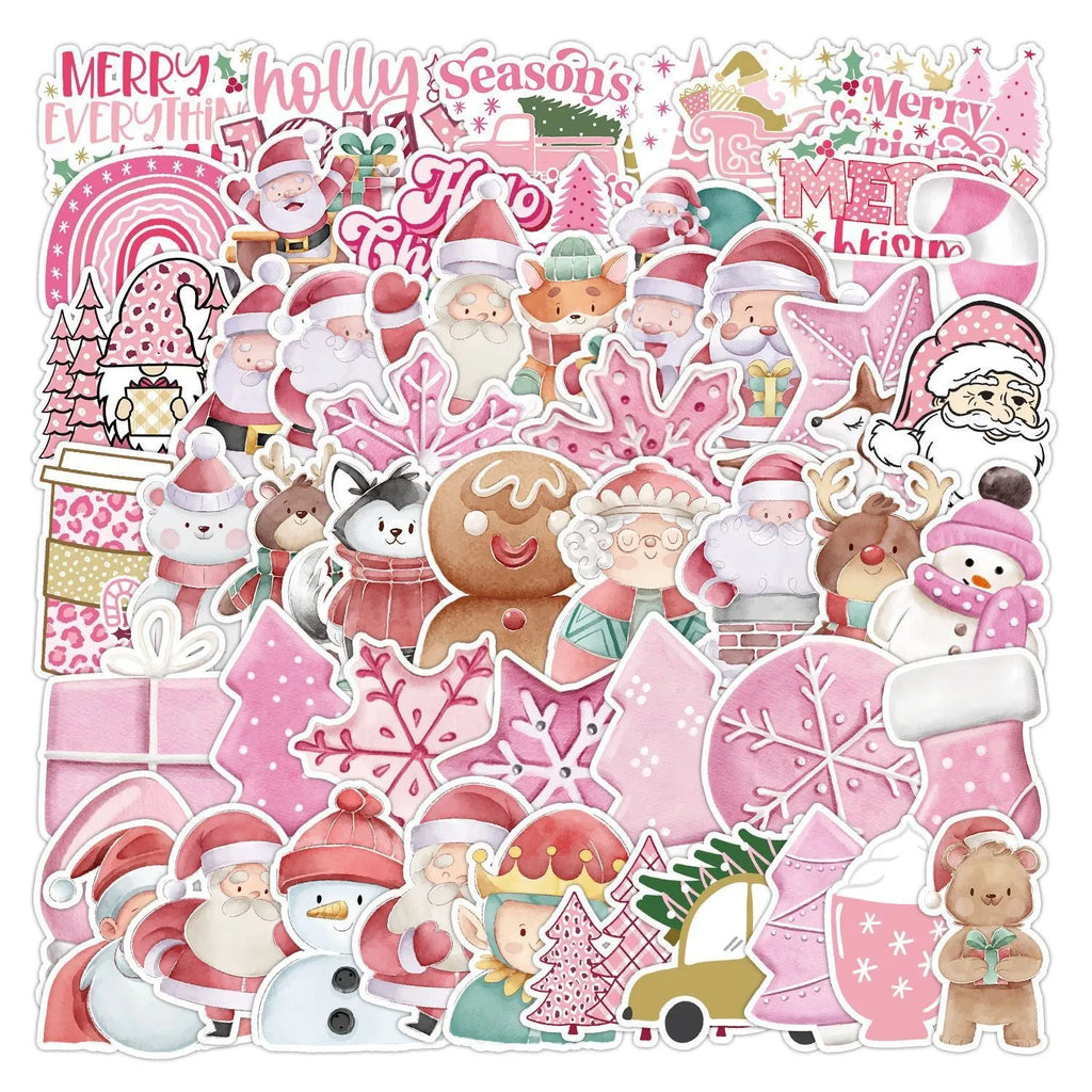 50 Christmas decoration stickers showing cute designs for cars phones computers