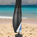 Waterproof outdoor umbrella cover in oxford cloth showing black and grey colour options