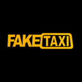 FAKE TAXI car warning sticker in waterproof PET material measuring 20cm by 8cm