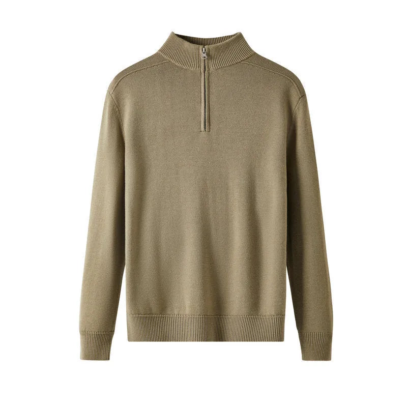 Men's slim fit wool pullover sweater in six colour options with long sleeves