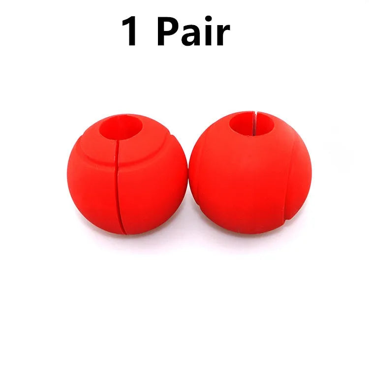 Set of fashion silicone dumbbell and barbell grips in round and grid patterns, black and blue, food-grade material