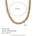 Gold geometric stainless steel jewellery set for women, showing earrings, necklace, and bracelet with electroplated finish.