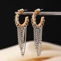 Punk exaggerated long tassel colour collision earrings alloy geometric round shape