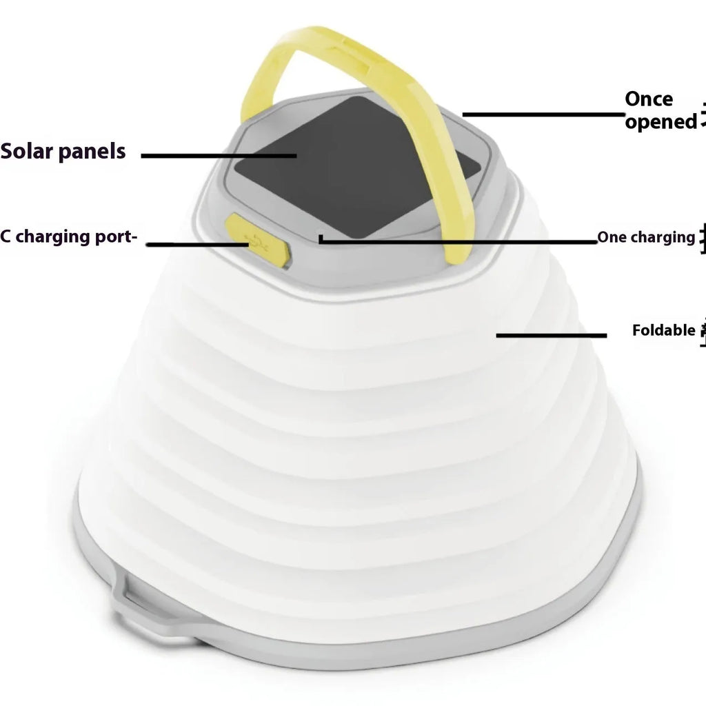 White camping lamp with large capacity lighting and single control button