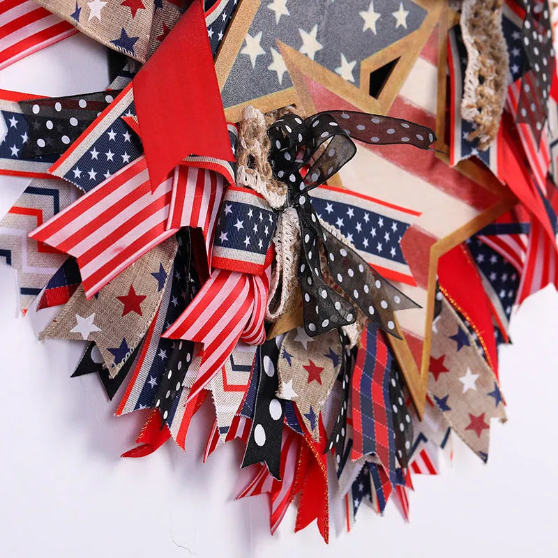 Cloth vine ring door hanging Independence Day Garland for wall or door decoration