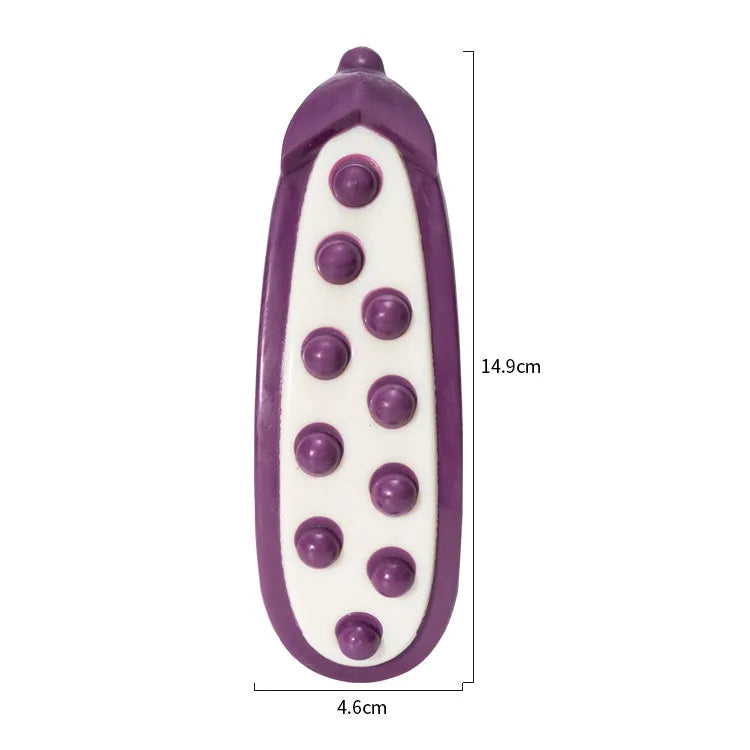 Green and purple meat-scented simulation dog toy resistant to biting in two size options
